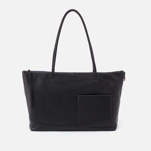HOBO Tripp East-West Tote, black pebbled leather